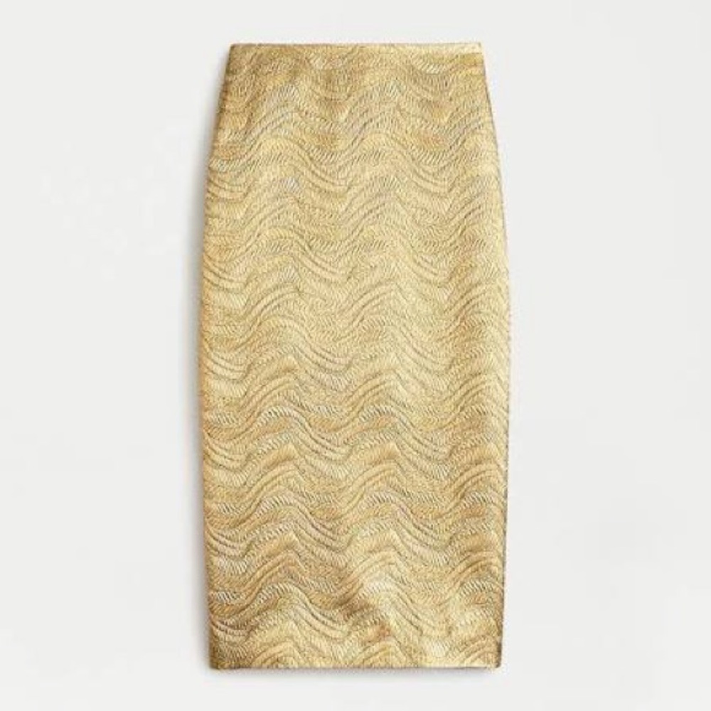 J. Crew Collection Gold Pencil Skirt